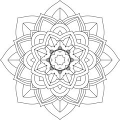 Easy Mandala coloring book simple and basic for beginners, seniors and children. Set of Mehndi flower pattern for Henna drawing and tattoo. Decoration in ethnic oriental, Indian style.