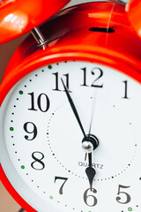 Obraz na płótnie Canvas Alarm clock 6 a.m. - get up early for work - do not oversleep