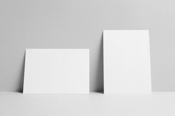 Fototapeta premium A5 Flyer Mock-Up - Wall Background