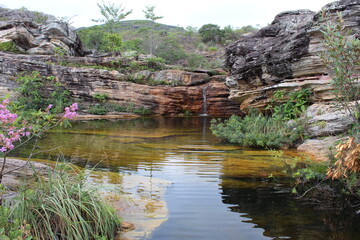 Waterfall Cachoeira da Sentinela, Biribiri National Park, Minas Gerais, Brazil