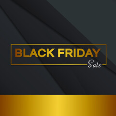 Black Friday Sale Design, Black Gold Theme, simple design