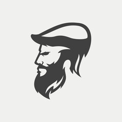Beard Man Awesome Logo