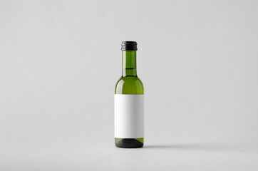 Wine Quarter / Mini Bottle Mock-Up. Blank Label