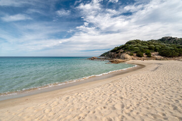 crystal clear water in Notteri beach, Villasimius