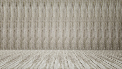 Wooden texture display background. Plank wall backdrop for advertising products. 3d render.