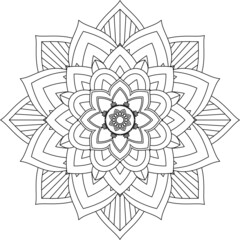 Easy Mandala coloring book simple and basic for beginners, seniors and children. Set of Mehndi flower pattern for Henna drawing and tattoo. Decoration in ethnic oriental, Indian style.