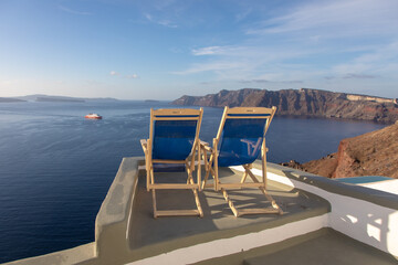 Fototapeta premium Grèce, Les Cyclades, île de Santorin (Thera ou Thira), village d'Oia