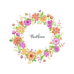 Floral vector frame. Set of decorative floral backgrounds for text. Vector floral wedding monogram collection. Spring summer field of flowers template.