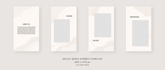 Social media template. Trendy editable social media stories template. Mockup isolated. Template design. Vector illustration.