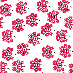 Seamless vector floral pattern. Flowers background for design, fabric, textile, cover, wrapping etc. Beautiful botanic flowers field bouquet.