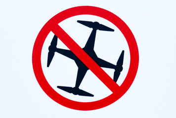 No drones allowed symbol in red black and white.