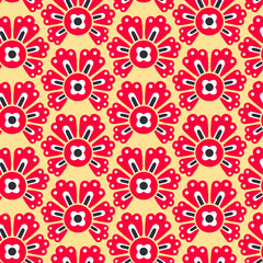 Seamless vector floral pattern. Flowers background for design, fabric, textile, cover, wrapping etc. Beautiful botanic flowers field bouquet.