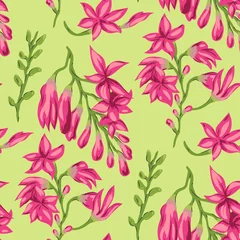 Rolgordijnen Naadloze vector bloemmotief. Bloemenachtergrond voor ontwerp, stof, textiel, omslag, verpakking enz. Mooi botanisch bloemenveldboeket. © Fidan.Stock