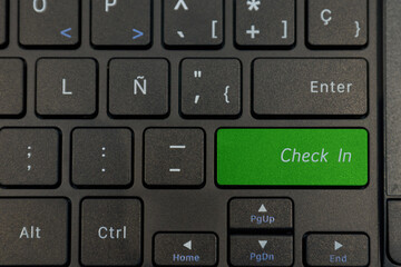 Log in CloseUp in red of Keyboard