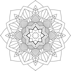 Easy Mandala coloring book simple and basic for beginners, seniors and children. Set of Mehndi flower pattern for Henna drawing and tattoo. Decoration in ethnic oriental, Indian style.