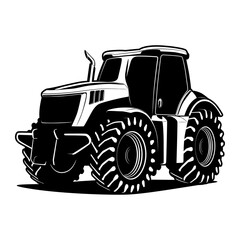 Tractor Black and White Illustration For Conceptual Design