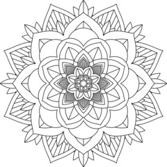 Easy Mandala coloring book simple and basic for beginners, seniors and children. Set of Mehndi flower pattern for Henna drawing and tattoo. Decoration in ethnic oriental, Indian style.