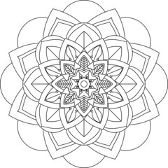 Easy Mandala coloring book simple and basic for beginners, seniors and children. Set of Mehndi flower pattern for Henna drawing and tattoo. Decoration in ethnic oriental, Indian style.