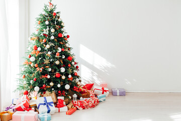 Christmas decor home Interior Christmas Tree with gifts for the new year 2021 2022