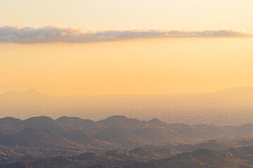 Obraz premium View from Mount Cesen at sunset