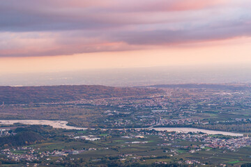 View from Mount Cesen at sunset