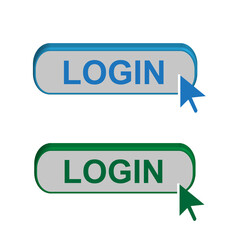 Login. Web banner. Arrow  cursor icon. Arrow vector icon. Hand click. Vector stock illustration.