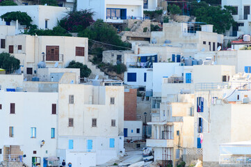 Island of Levanzo, Sicily, Italy, july 2020. This little sea town in the Egadi islanIsland of Levanzo, Sicily, Italy, july 2020. This little sea tos is wonderful with its white houses and blue windows