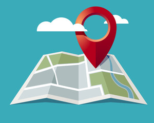 Map locator icon. Pin location on map
