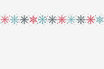 Concept of Christmas card with snowflakes. Winter background. Vector