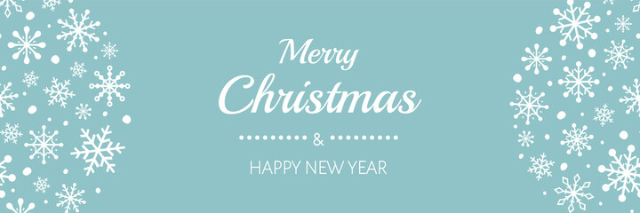 Beautiful Christmas banner with festive snowflakes. Xmas ornament. Vector