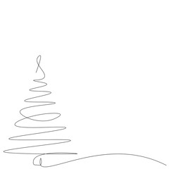Christmas tree silhouette. Vector illustration