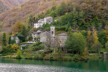 The ancient once abandoned village of Isola Santa, in the autumn season, Lucca, Tuscany, Italy