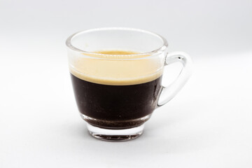 glassy cup with tasty esspresso