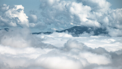 Foggy Morning in the Valleys of the Appalachian Mountains View from The Blue Ridge Parkway