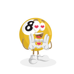 
cute billiard ball mascot