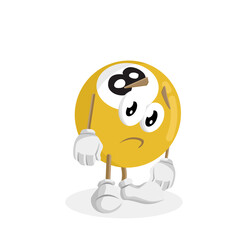
cute billiard ball mascot