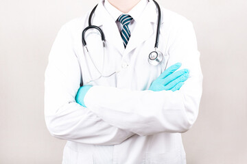 Medicine doctor with stethoscope.Healthcare and medical concept.