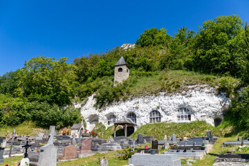 The troglodytic church of Haute-Isle, Val d'Oise, France