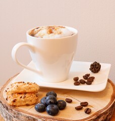 coffee time white cup tasty dessert