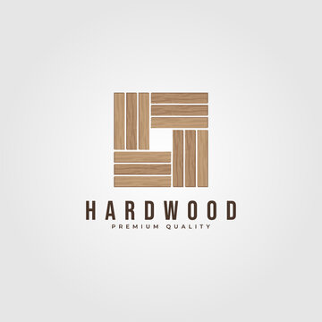 hardwood parquet logo vector illustration design, wood floor minimalist logo design