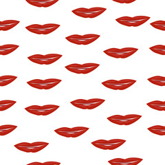 Cute fun pink lips kiss seamless pattern