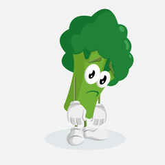 broccoli vegetable mascot in cute pose