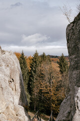 rocks in the mountains in autumn