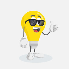 mascot light bulb cute pose