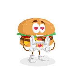 mascot burger cute pose