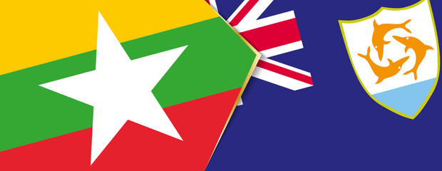 Myanmar and Anguilla flags, two vector flags.