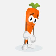 
carrot vegetable mascot in cute pose