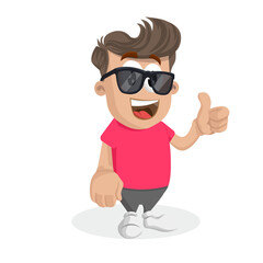 
little boy mascot posing cute