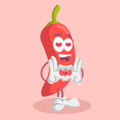 chili mascot posing cute