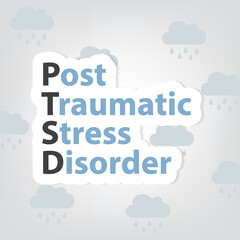 PTSD (Posttraumatic Stress Disorder) concept- vector illustration